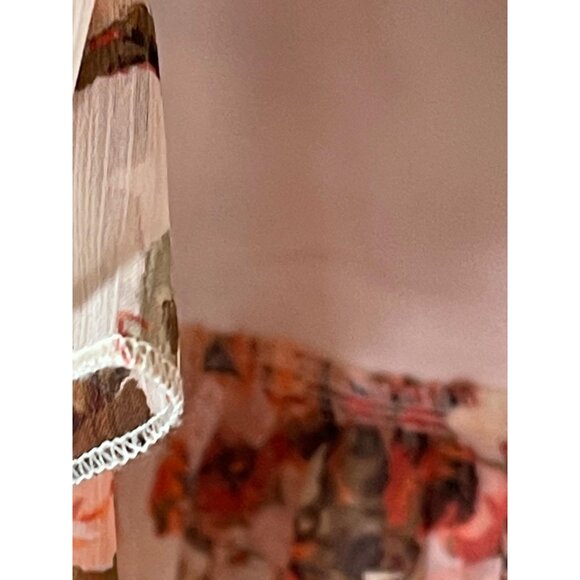 wrapper skirt floral layered sheer elastic waist polyester ruffle x small READ - Picture 4 of 10